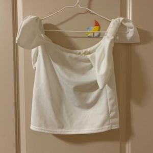 White Ribbon Tie Top